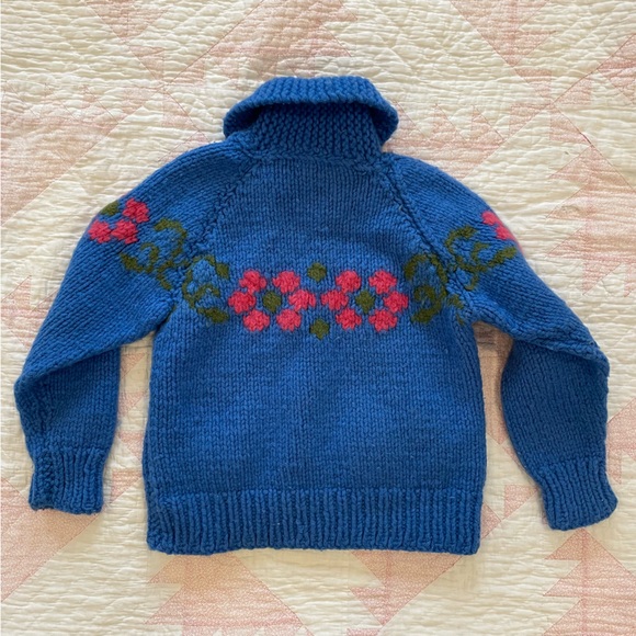 Incredible hand knit floral wool jacket - Picture 6 of 6